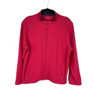 Allison Daley Petite Lightweight full zip jacket hot pink size Large